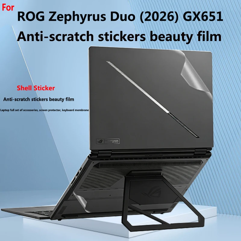 For ROG Zephyrus Duo 2026 GX651 Notebook Shell Film Sticker Double Screen Computer Beauty Protective Film Anti-Scratch Film
