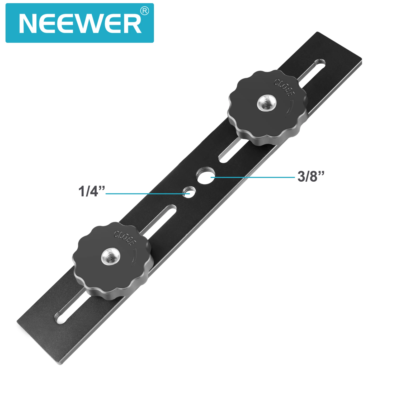 Neewer 8"/20.3cm Podwójny Uchwyt Statywu do Aparatu, Uniwersalny Uchwyt Lampy Błyskowej do Aparatów DSLR/Fotografii Stereoskopowej 3D — zdjęcie produktu 2