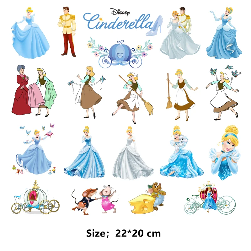 Disney movie Cinderella custom patch termo-naklejki dla dzieci dekoracja ubrań żelazko na transfer