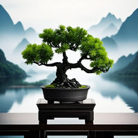 Green Artifical Tree Bonsai  Potted Ornaments Fake Plant Home Garden Table Decoration Supplies