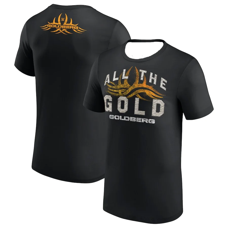 

Men's Summer Clothes WWE Goldberg All The Gold T-Shirt Fighting Football Jersey T-shirt Quick-drying Absorb Sweat Tees Top Moto