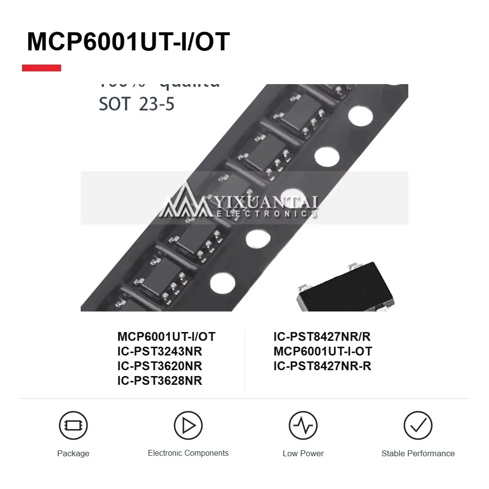 MCP6001UT-I-OT IC-PST3243NR IC-PST3620NR IC-PST3628NR IC-PST8427NR-R Op Amp and Voltage Supervisor ICs SOT-23-5 10PCS