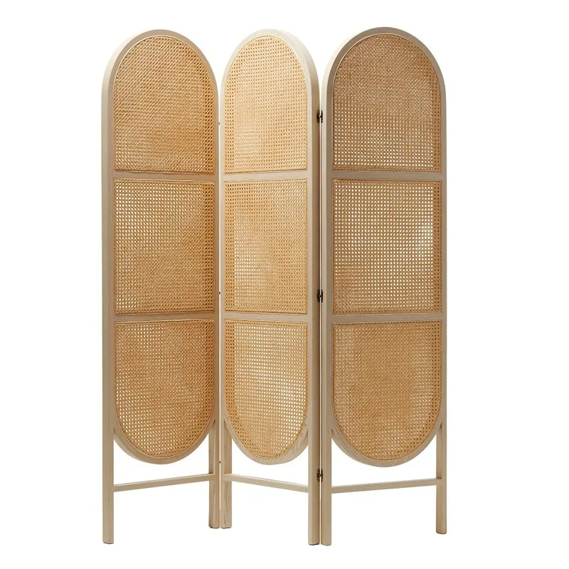 Rattan medieval screen partition Internet celebrity cover home office folding mobile solid wood Japanese style, porch screen