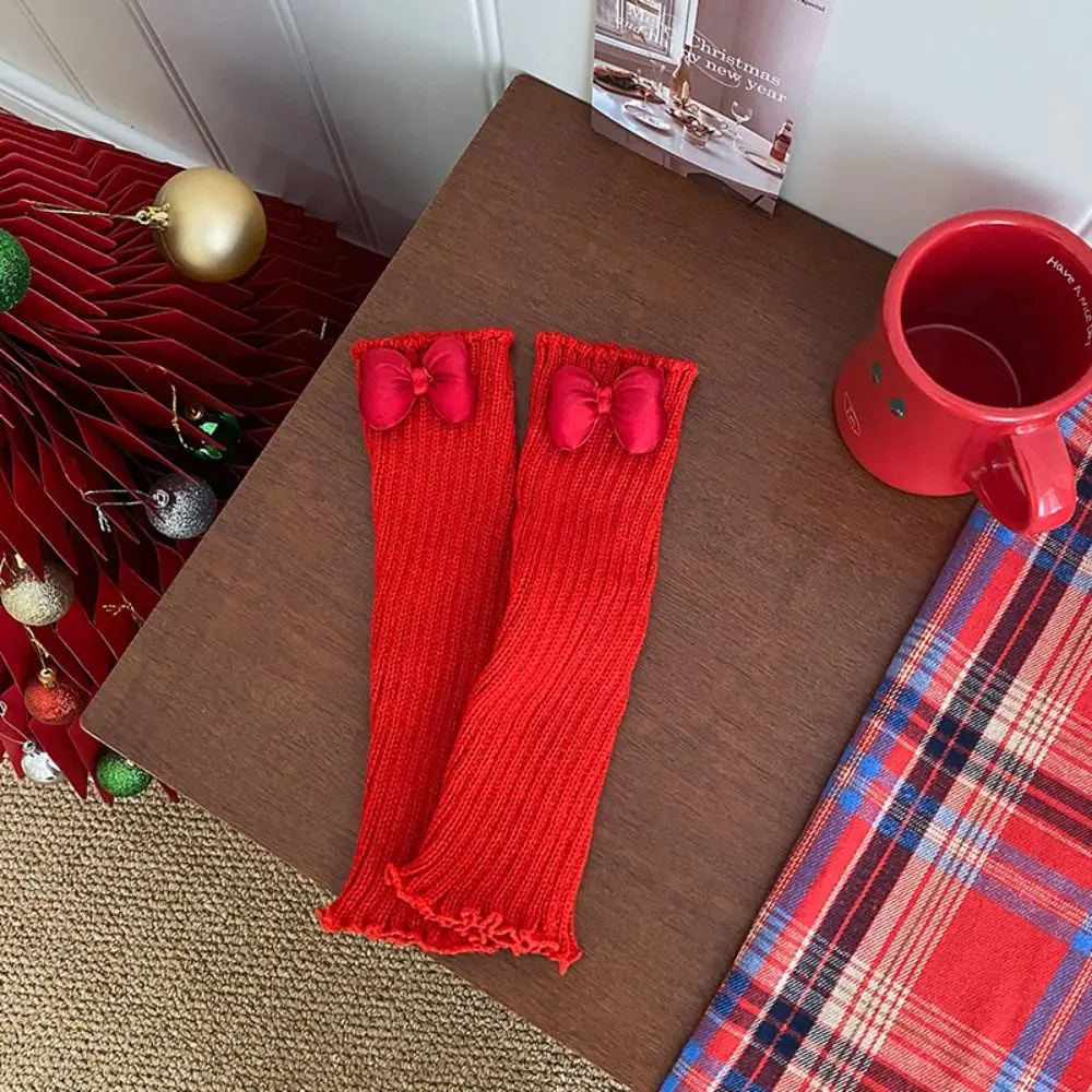 

Cute Harajuku Jk Leg Warmers Lolita Solid Color Knitted Leg Cover Nylon Foot Cover Red Leg Socks Pile Socks