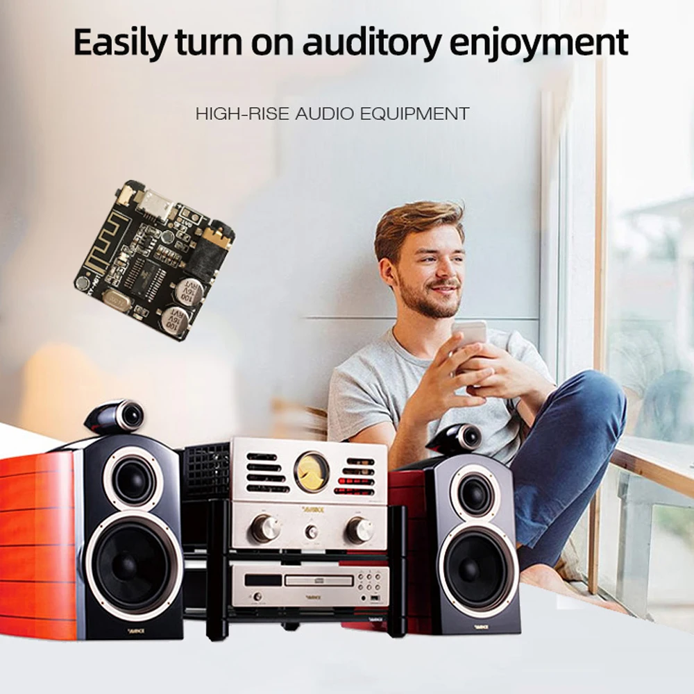 3.7-4.2 فولت مايكرو USB 5 فولت لتقوم بها بنفسك بلوتوث 5.0 وحدة استقبال الصوت MP3 بلوتوث فك مجلس APP التحكم #1