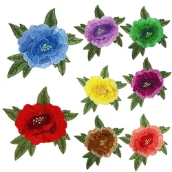 New  Roses Butterfly Flowers Floral Embroidery Sew on Patches Sewn Applique Sew Badge Craft Embroidered DIY for Clothes Trousers