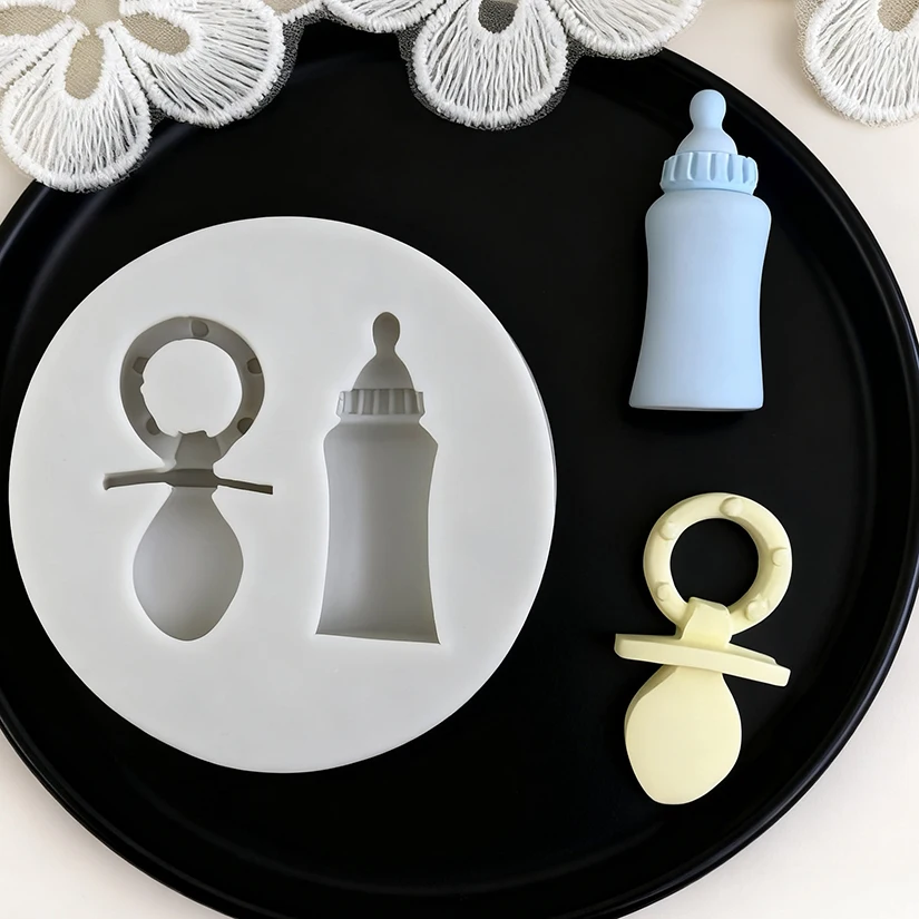 Baby Bottle Pacifier First Birthday Silicone Sugarcraft Mold Resin Tools Cupcake Baking Mould Fondant Cake Decorating Tools