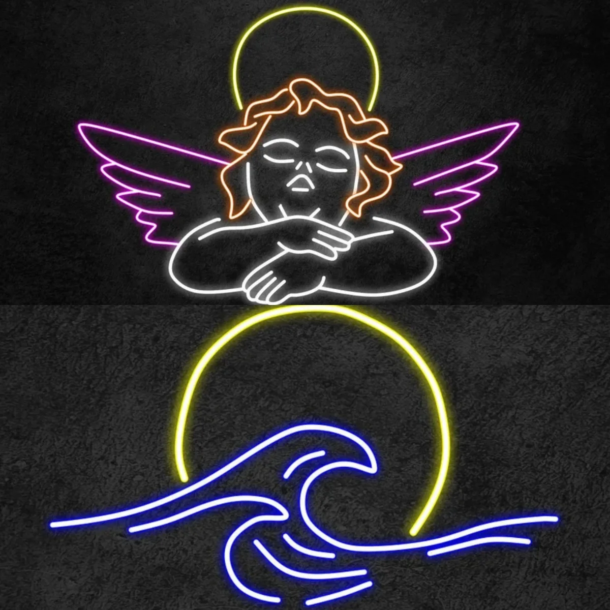 Angel Sunset Neon Lights Angel Sunset LOGO Office Room Corridor Logoled Lights Night Lights Animation Signs KTV DecorativeSigns