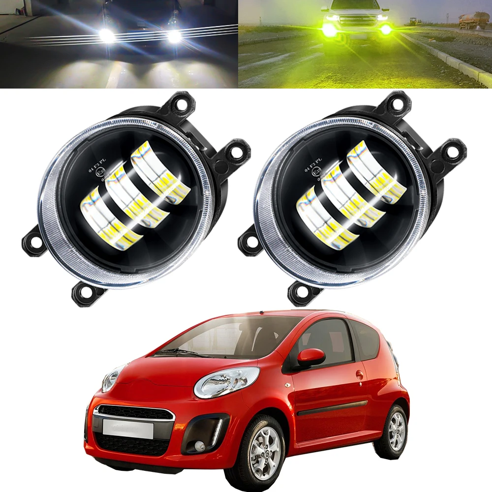 2 Pieces Car LED Fog Light Assembly 30W 6000LM DRL Fog Daytime Running Lamp 12V For Citroen C1 (PM_, PN_) Hatchback 2012-2014