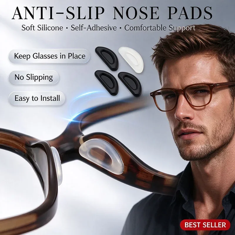 10/20/40/60PCS Nose Support Glasses Pads Silicone Clear Eye Pad Stickers for Glasses Anti Slip Push Nose Pads YJBT02