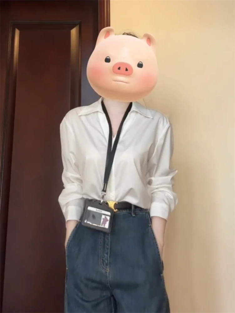 سترة نسائية كورية احترافية بيضاء، تصميم أصلي جديد للربيع، ملابس خارجية فريدة وجميلة للتنقل اليومي، تصميم فضفاض أنيق