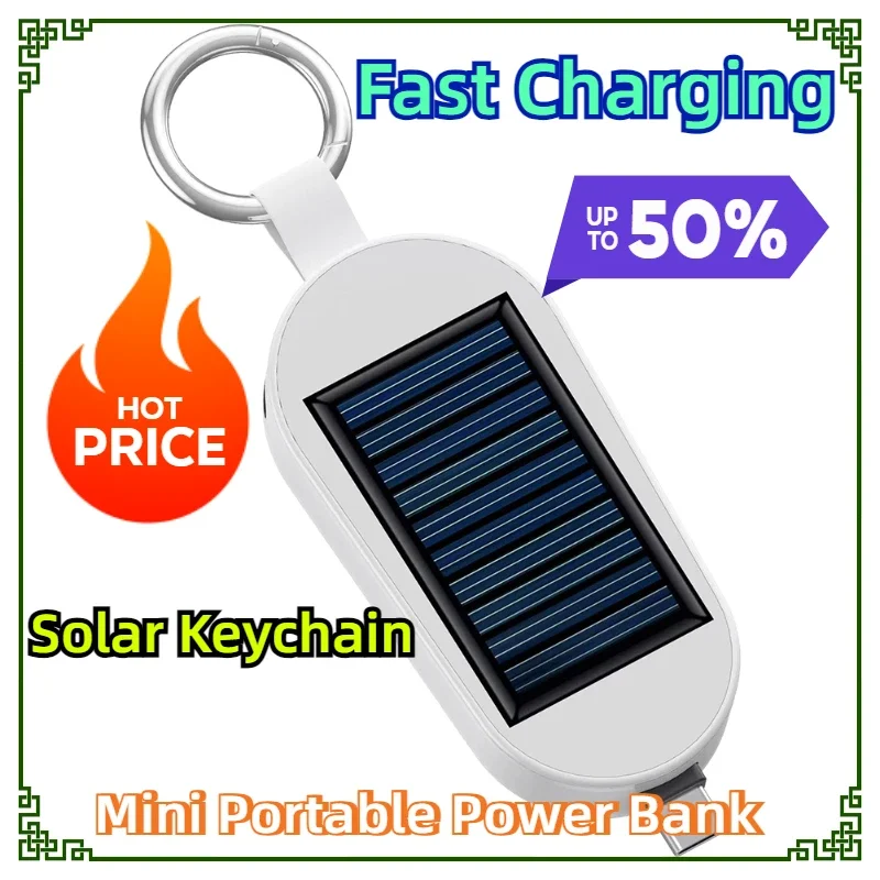 

With Wireless Watch Fast Charging Power Ban 3000mAh Solar Power Bank Charger Solar Keychain Mini Portable Power Bank