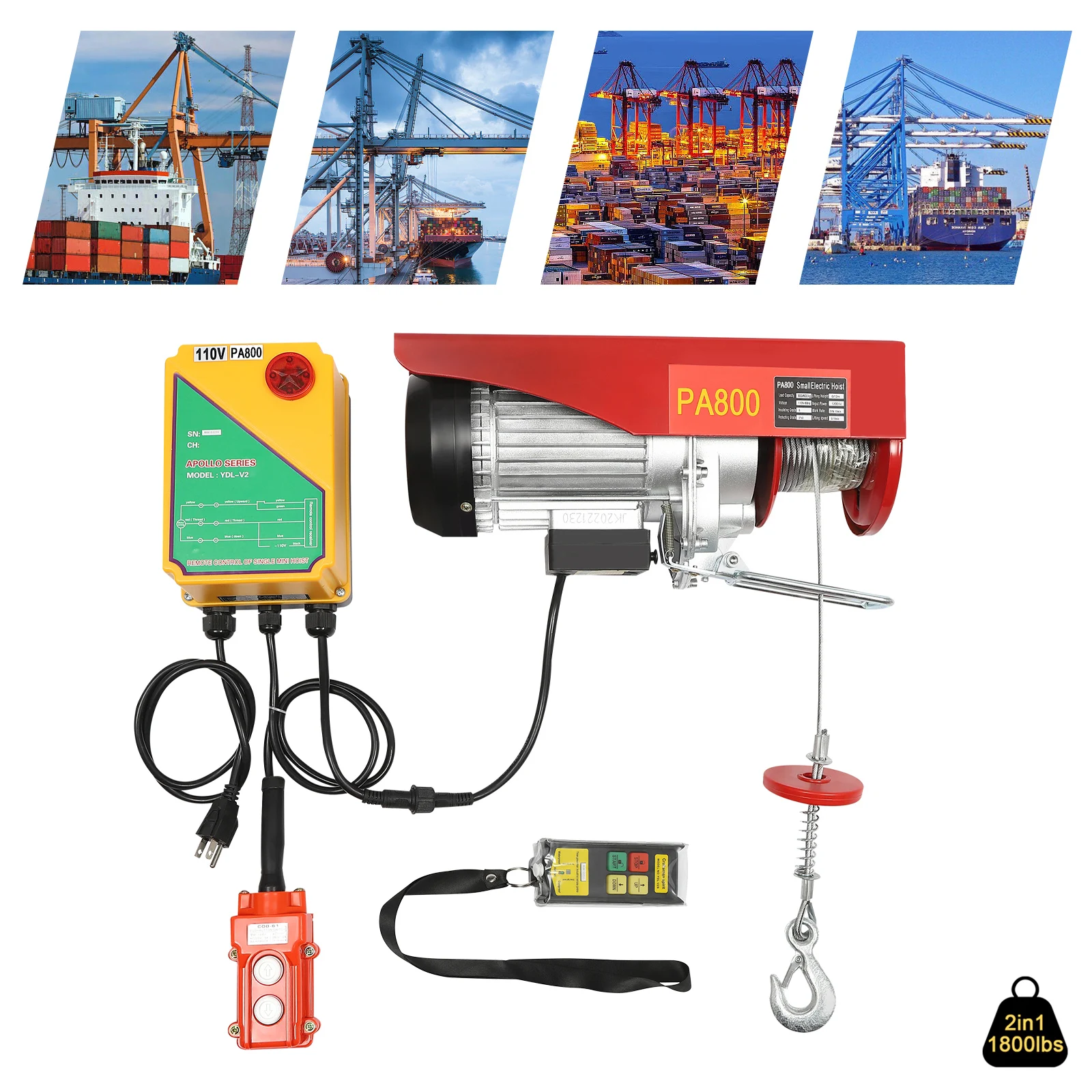 2 In 1 Electric Hoist 1800lbs - Pull Up Bar Tower 评论和价格