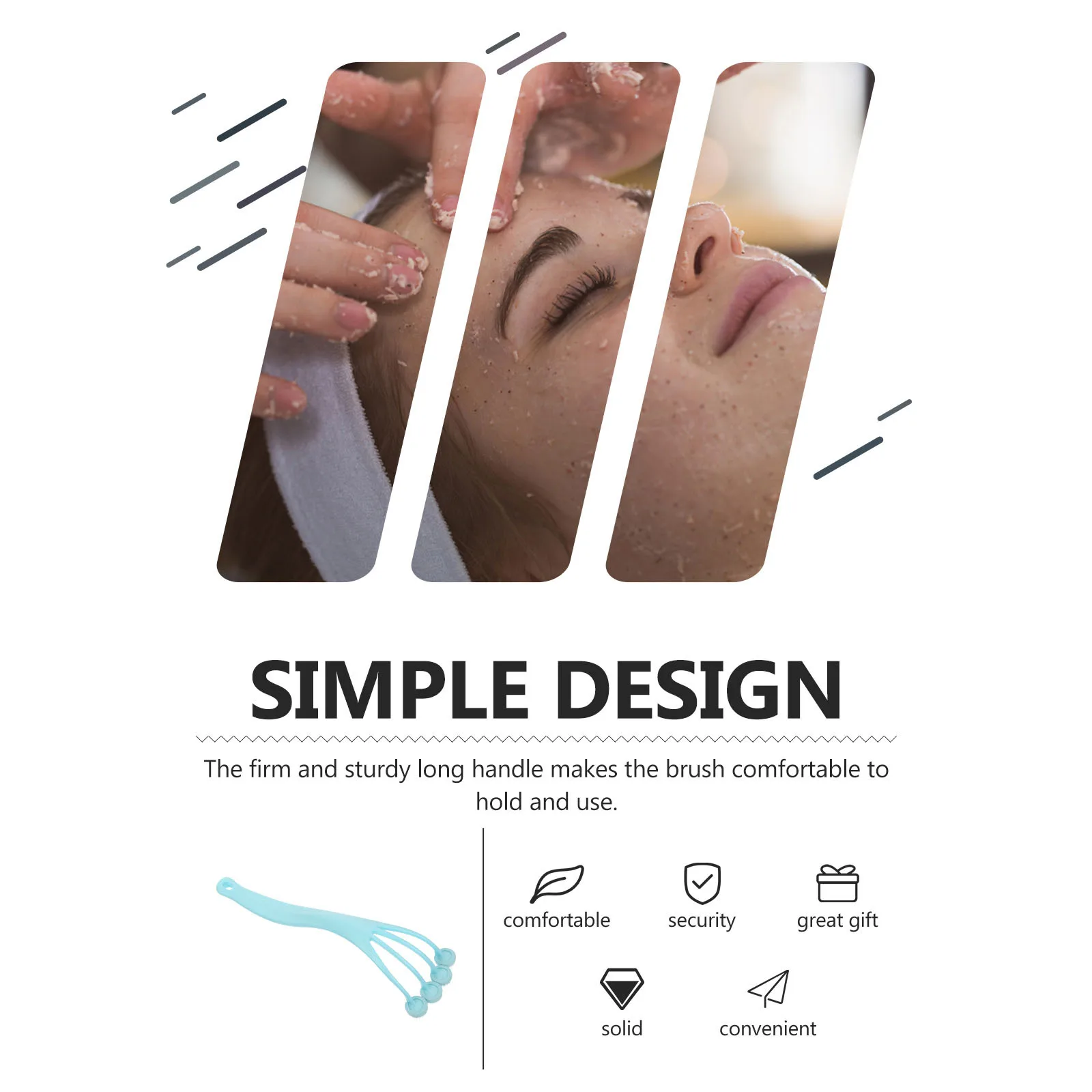 

Shower Brush Exfoliating Cleaning Body Scrubber Long Handle Back Wash Tool Portable Bath Brush For Body Legs Feet Silicone Head