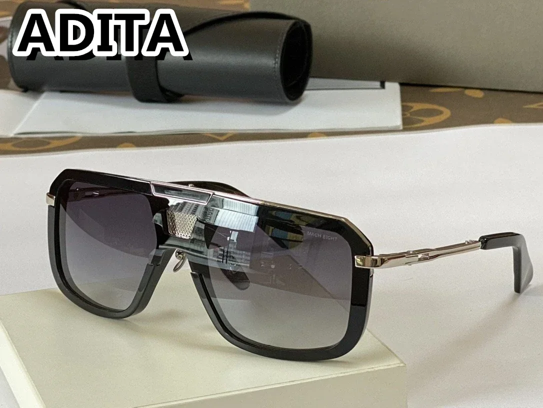 

ADITA MACH EIGHT SIZE 131-130 Top High Quality Sunglasses for Men Titanium Style Fashion Design Sunglasses for Women With Box