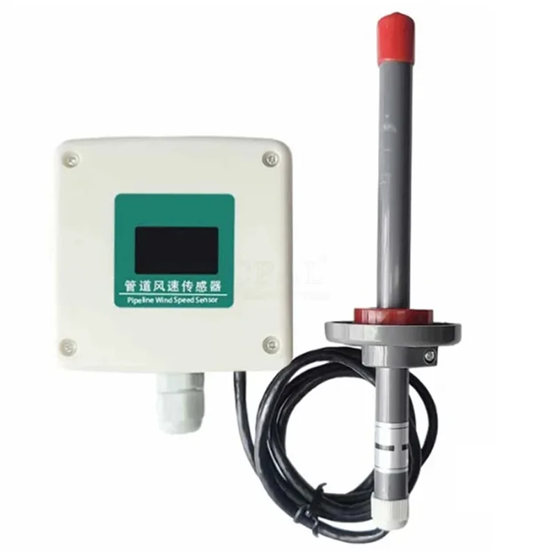 Sensor de velocidad del viento de tubos A14M 0-30M/S 0-10V, transmisor Detector de medición de volumen de velocidad del aire de plomería de alta precisión, duradero