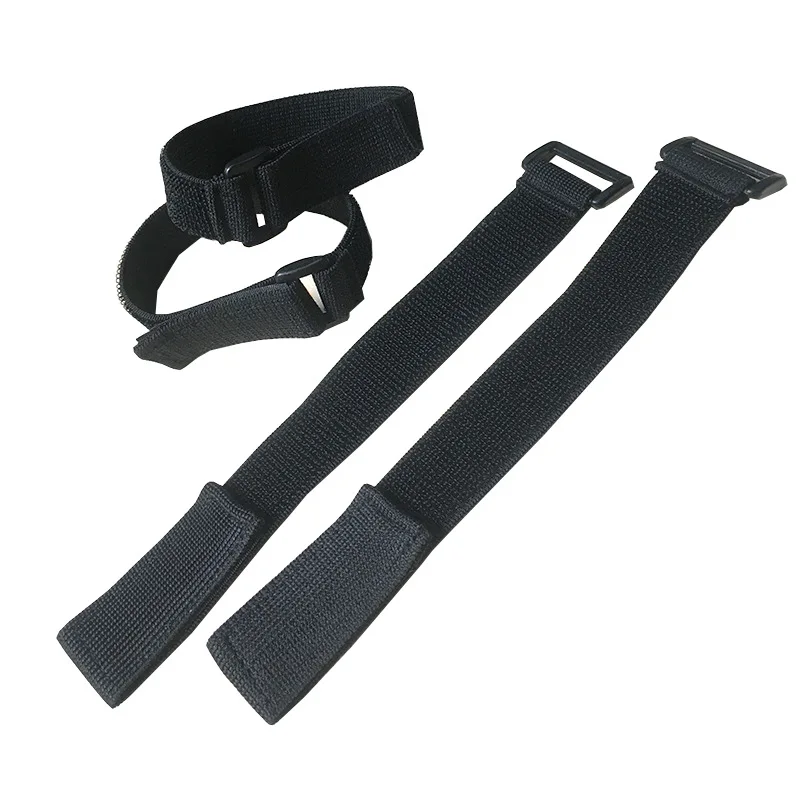 

5pc black high elastic reverse buckle nylon elastic strap hook and loop tie strap lace buckle easy to disassemble