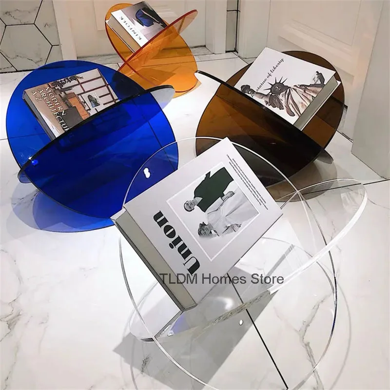 Nordic Acrylic Display Stand Simple Creative Sofa Side Table Plexiglass Color Transparent Planetary Home Bookshelf Storage Rack