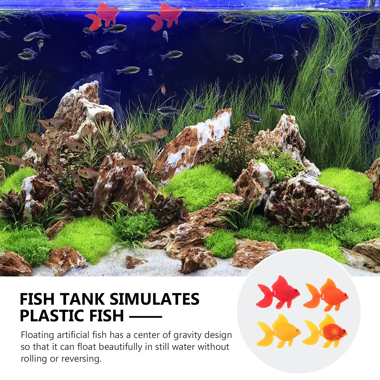 

16pcs Plastic Simulation Realistic Floating Aquarium Decor Fish Tank Oxygen Pump Artificial Tropical Fish Fake Goldfish