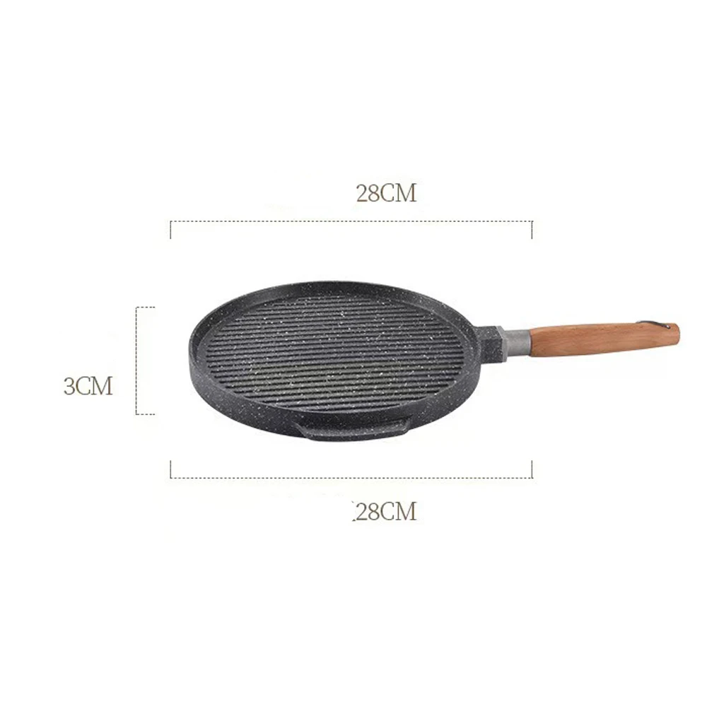 Giyoca 1 قطعة صينية خبز مزدوجة الجوانب غير عصا عموم مستدير تيبانياكي بيتزا حجر الأرز عموم أداة الشواء المنزلية تجهيزات المطابخ المطبخ #6