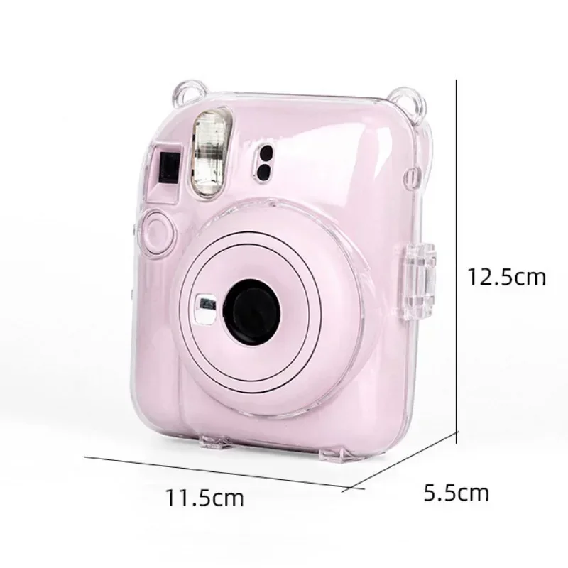 1Pc Shiny Crystal Camera Case For Fujifilm Instax Mini 12 Transparent Glitter Cover Bag With Strap