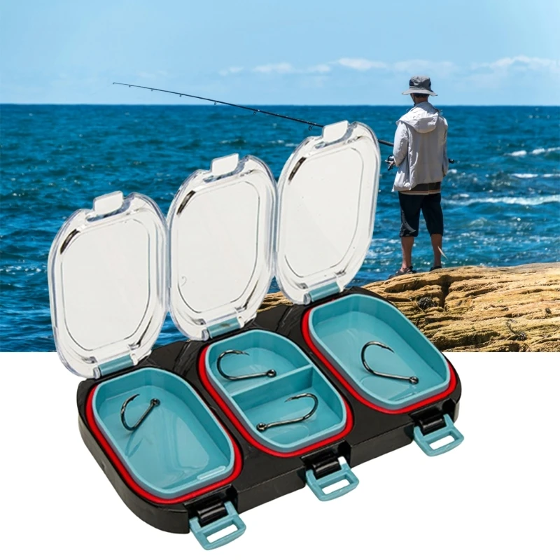 Part Lures Baits Holder Case with 3 Connecting Compartments and Clear Cover for Fisherman Tackle Organization