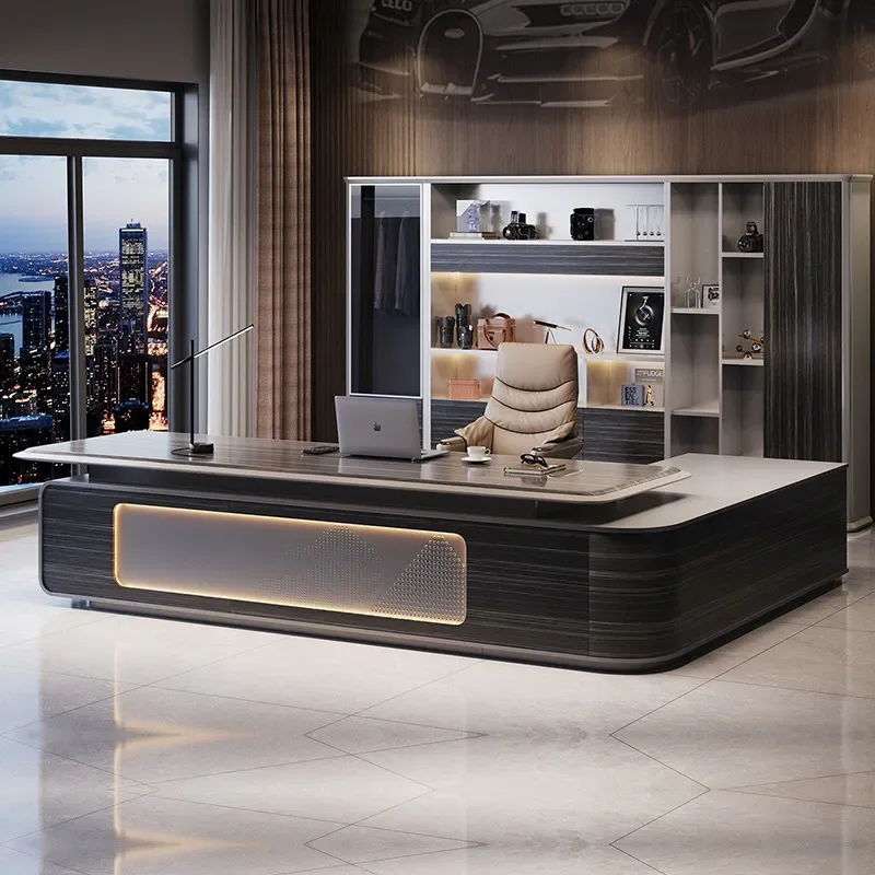 Modern Light Luxury Executive Desk  Grade Painted Wood Office Table Simple President Workstation