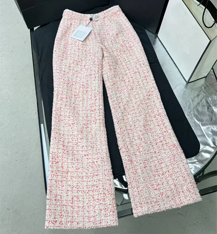 

Customization European women's clothing for summer 2026 - new styles Pink sequined tweed pants