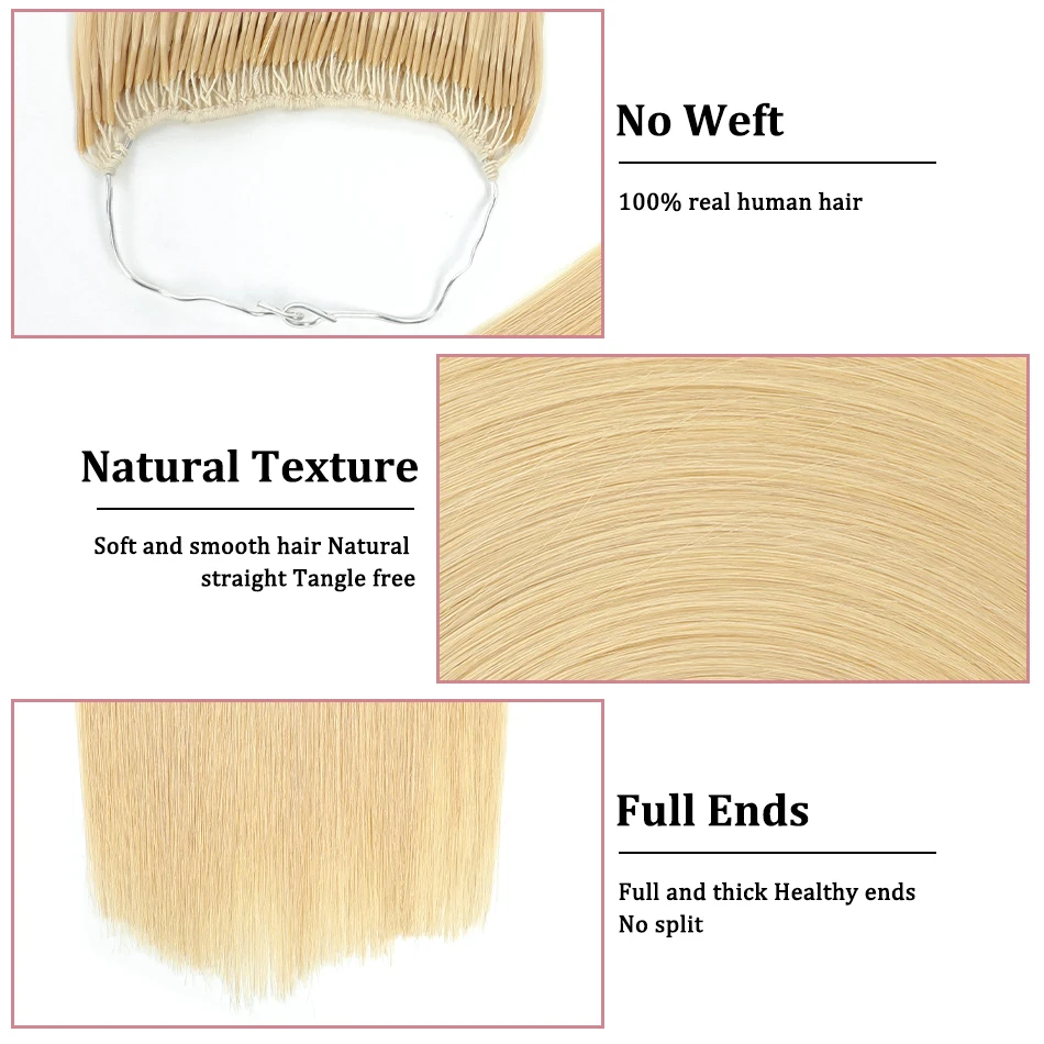 Extensions de Cheveux Brésiliens Naturels Remy, en Coton, Sans Trame, pour Femme, 12 à 26 Pouces