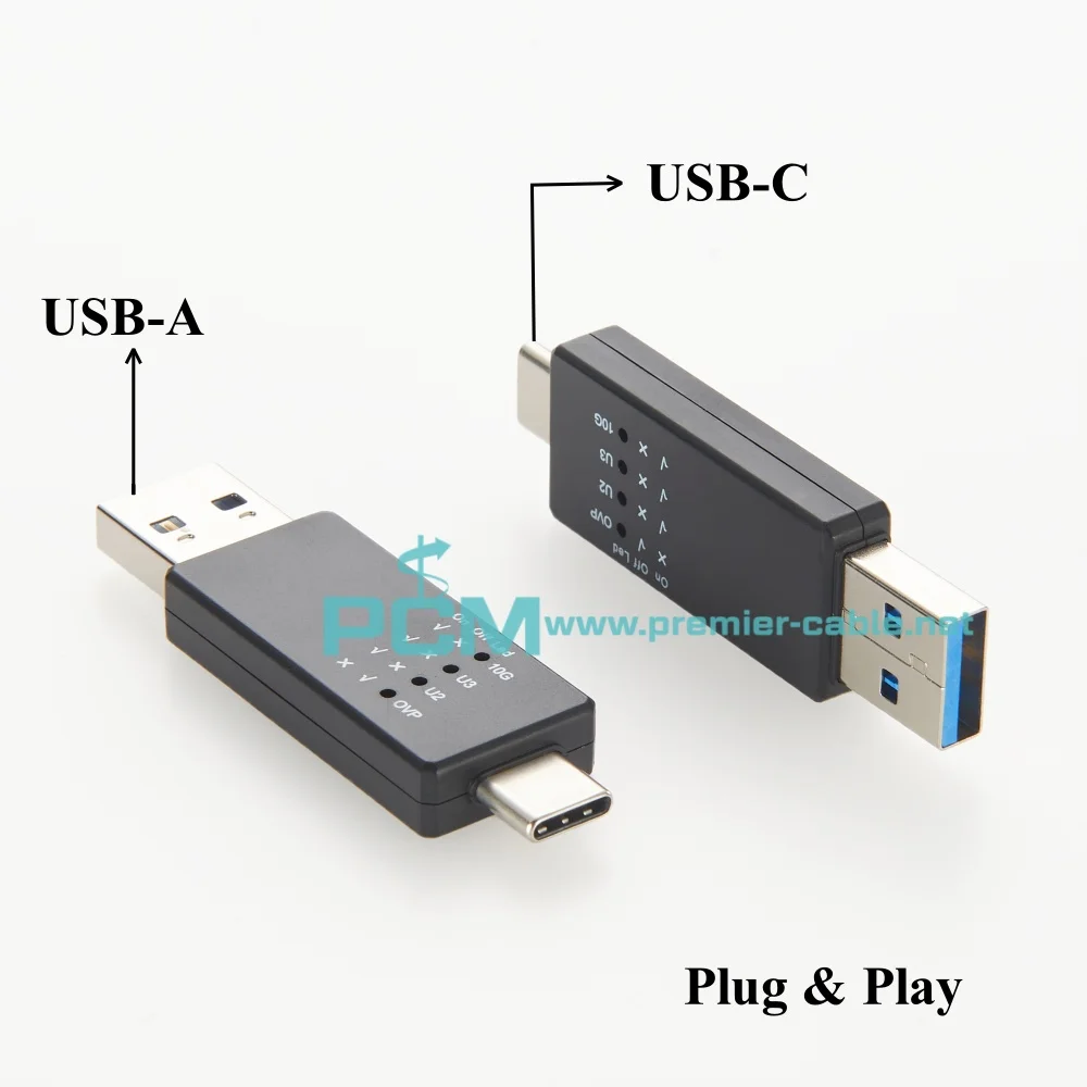 

Концентратор USB-интерфейса, инструмент для проверки скорости и напряжения порта USB2.0 3.0 3.1, док-станция Функция порта USB-A USB-C Быстрый тест