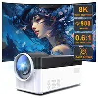 Projector 900ANSI Android 11 8K 4K HY450 BT5.4 WiFi6 Ultra Short Throw Auto Offset Electronic Focus Home Theater Projector