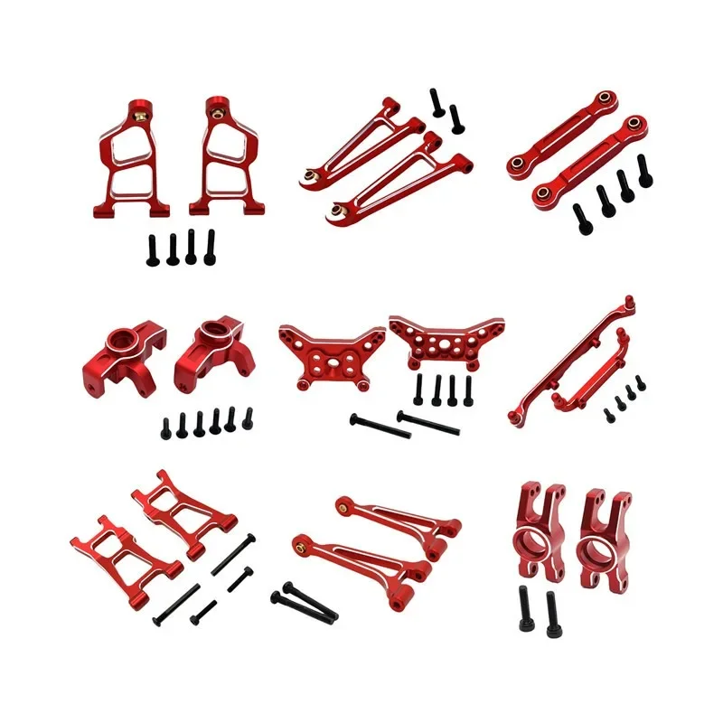 

FOR MJX 1/14 14211 RC Car Spare Parts Metal Upgrade Modification Kit Set Steering Cup Swing Arm Pull Rod Car Shell Support