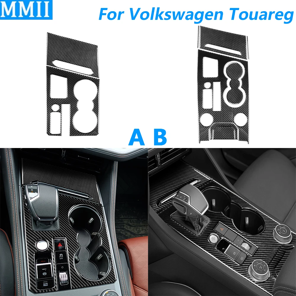 

Для Volkswagen Touareg 2019-2026: накладка на панель центральной консоли из углеродного волокна (для переключения передач, хранения, подстаканников), аксессуары для автомобиля, наклейка