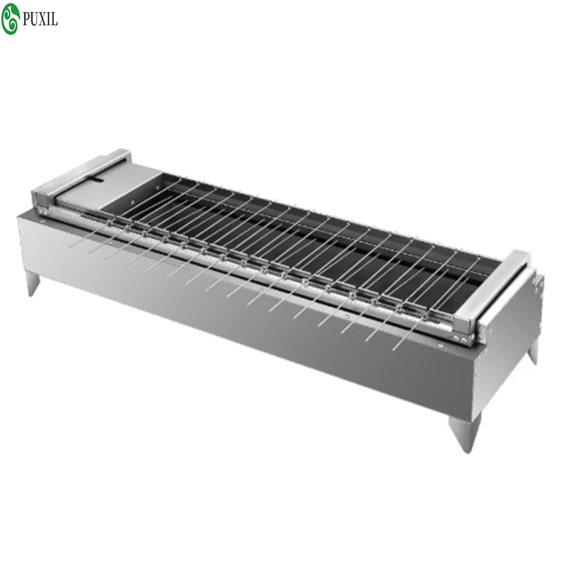 Stainless steel barbecue skewer machine - automatic rotating barbecue grill (6 skewer charcoal grill)