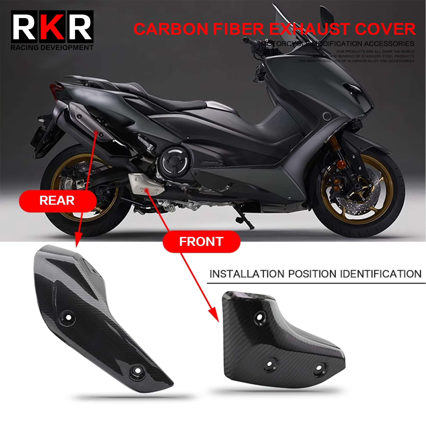 Motorcycle Carbon Fiber Exhaust System Link Pipe Heat Shield Cover Guard Anti-Scalding Shell For YAMAHA TMAX530 TMAX560 T-MAX560