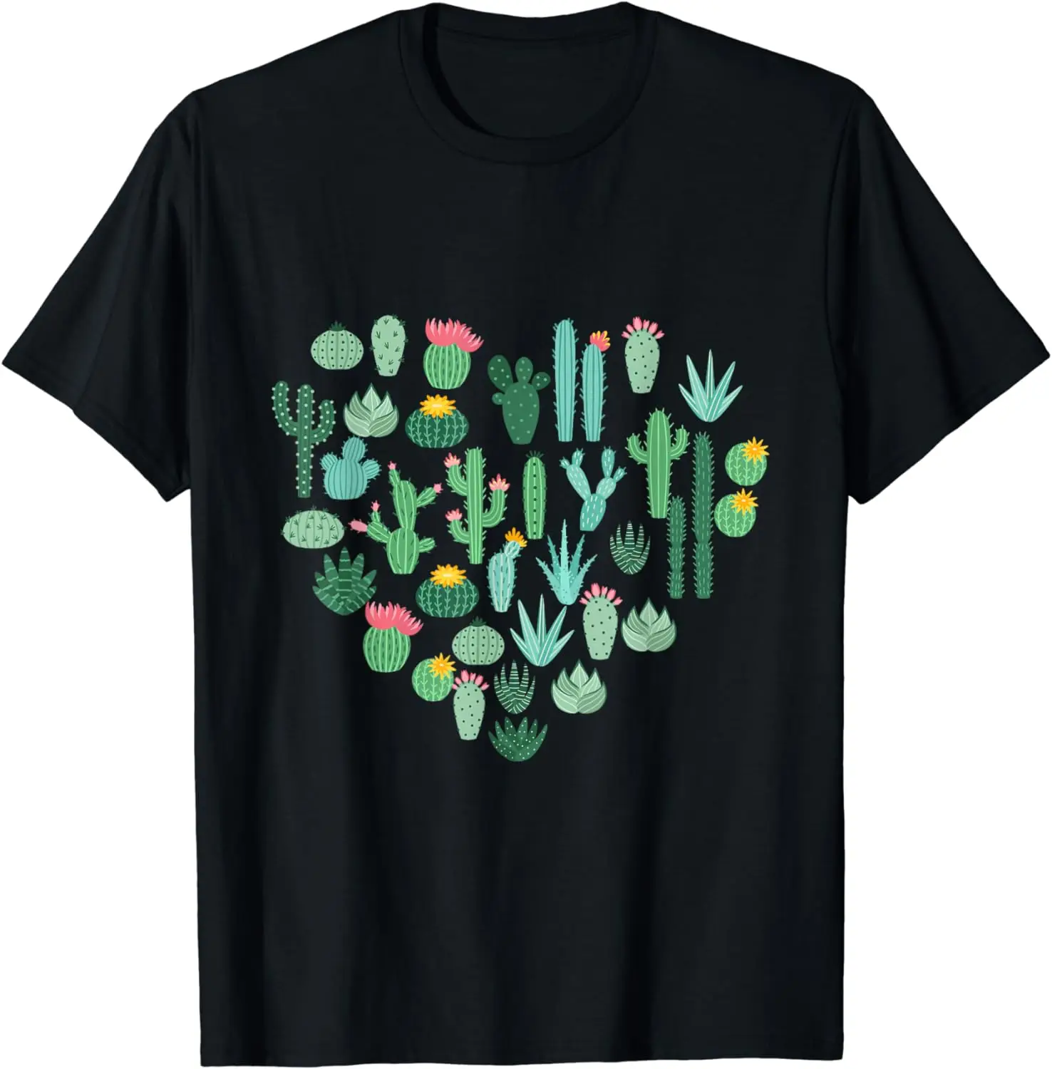 Summer 2024 New Interesting Cactus-shaped Love Heart-shaped Meat Clove Lover T-shirt