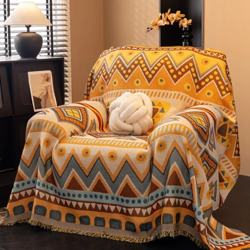 American single sofa cover cloth,all inclusive sofa towel,high-end Bohemian ethnic style,single seat sofa cover