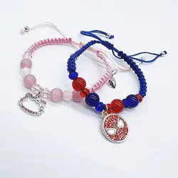 2 Pcs couple bracelets Magnetic bracelets Spider and Cute cat bracelets