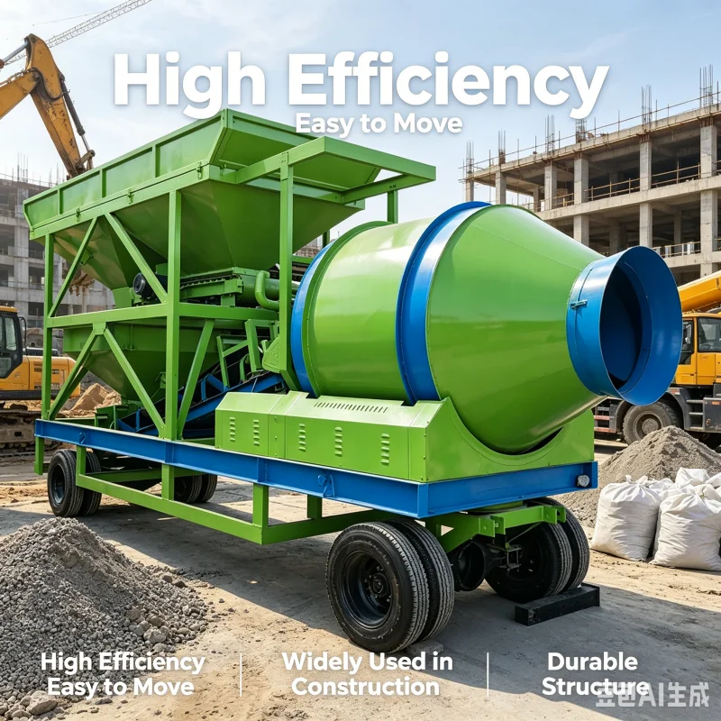 Semi Automatic 25m3/h Portable Concrete Mixing Plant With Accurate Batcher Low Maintenance Cost High Standard Machinery
