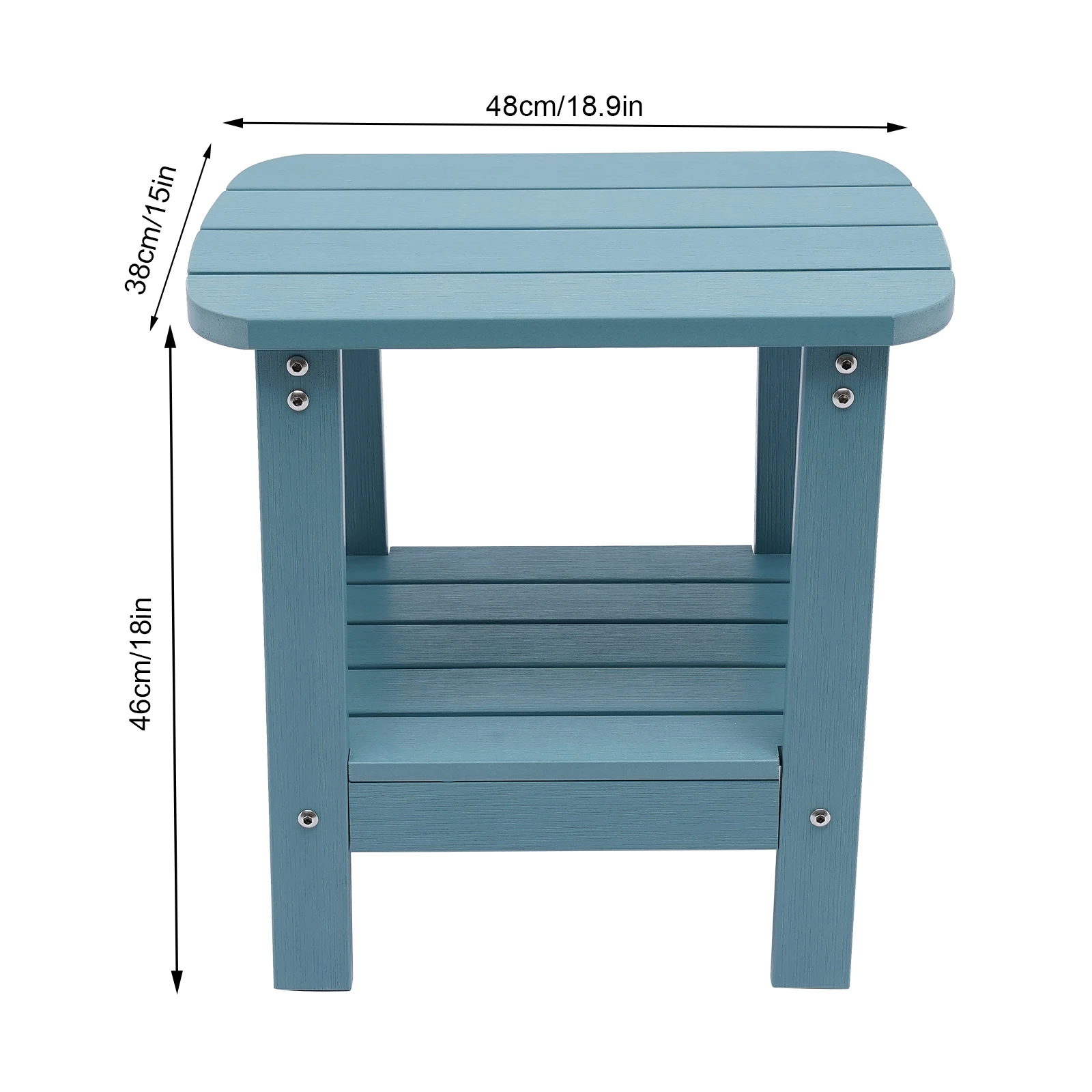 Rectangular Side Table, Weather Resistant PS End Table, Outdoor