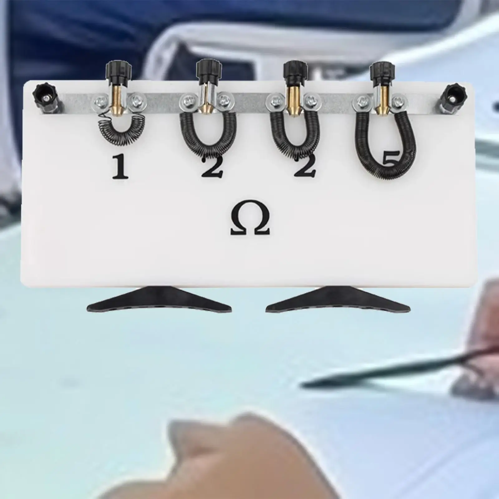 Widerstandsbox, pädagogischer Unterricht, Klassenzimmer, verstellbarer physikalischer Knopf, Schalter, wissenschaftliches Lernen, Strom, variable Widerstandsbox