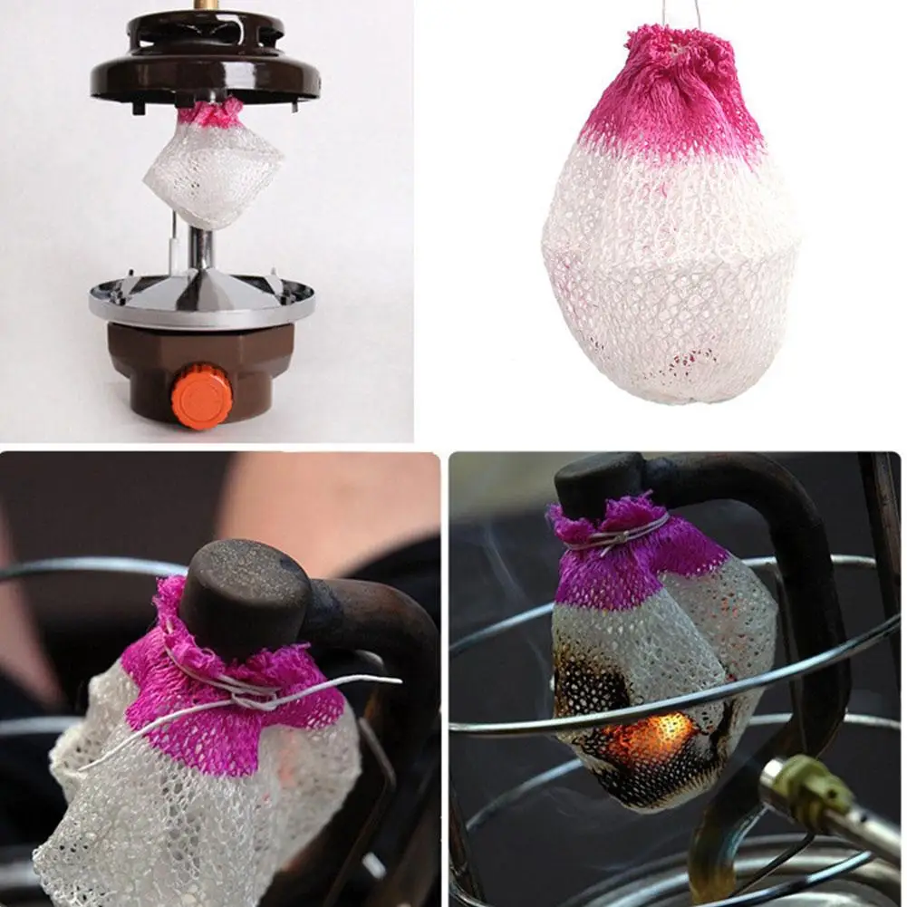 10 قطعة في الهواء الطلق التخييم فانوس الغاز ضوء عباءات الشاش شبكة فانوس الغاز U-شكل عباءة الكيروسين غطاء المصباح لملحقات التخييم #6