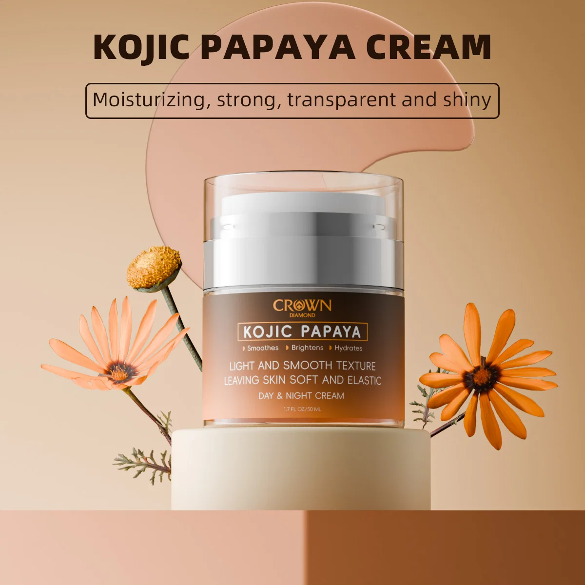 50 ml Kojisäure-Papaya-Creme, feuchtigkeitsspendend, nährt Glutathion, beschädigte, helle Creme, glatte Haut, Gesichtspflege, Reparatur für trockene Haut