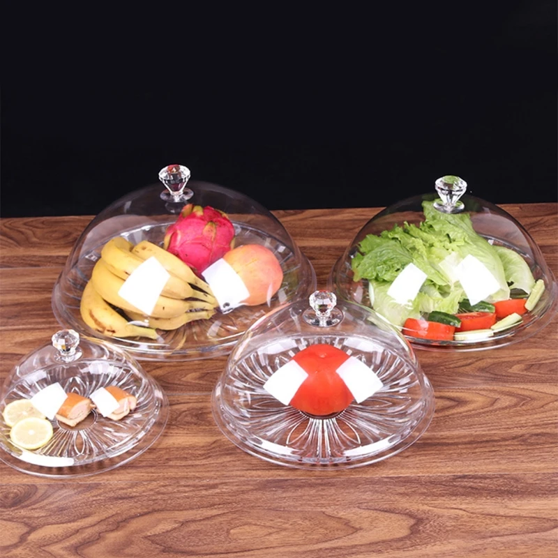 Food Cover Clear Dome Guard Cover for Food Plate Dish Dessert Cake Pastry Outdoor Indoor Use Dust Protector Acrylic Anti