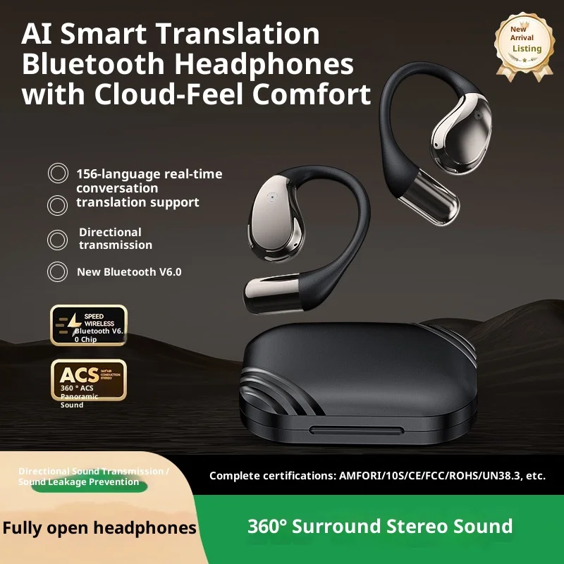 

Wireless Bluetooth Earphones Real Time Translators AI Headphones Noise Canceling Hanging Ear Sport Headphones Bluetooth Wireless