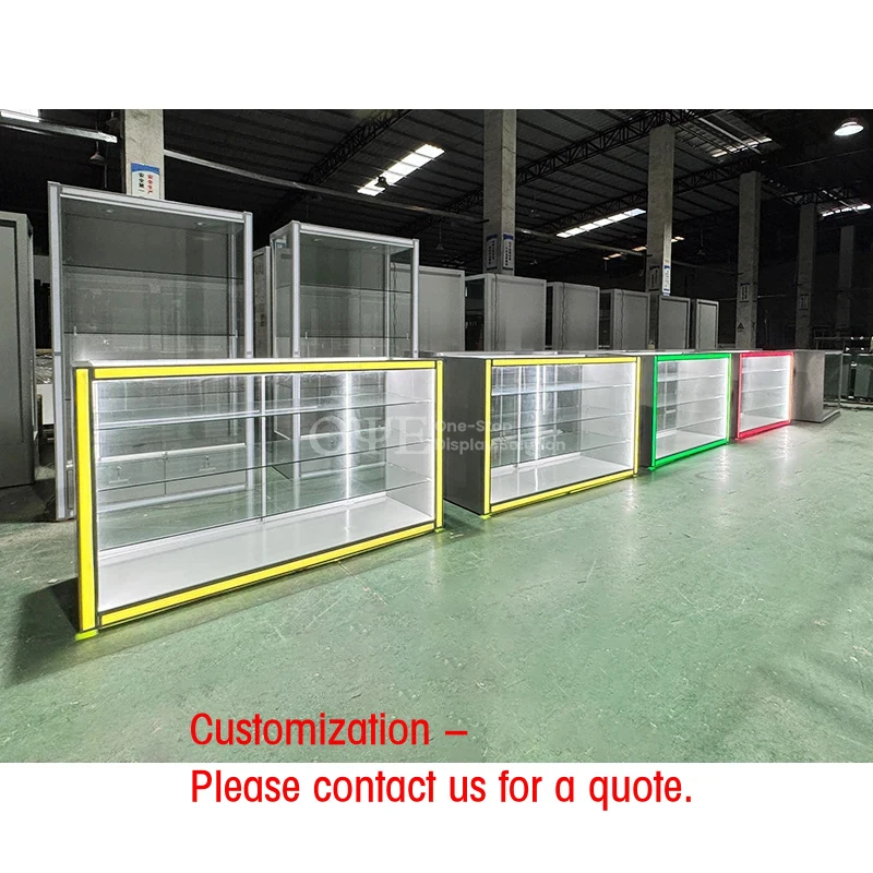 custom.Morden Toy Product Display Showcase Cabinet Sliding Door Toy Shop Glass Showcase with LED Light