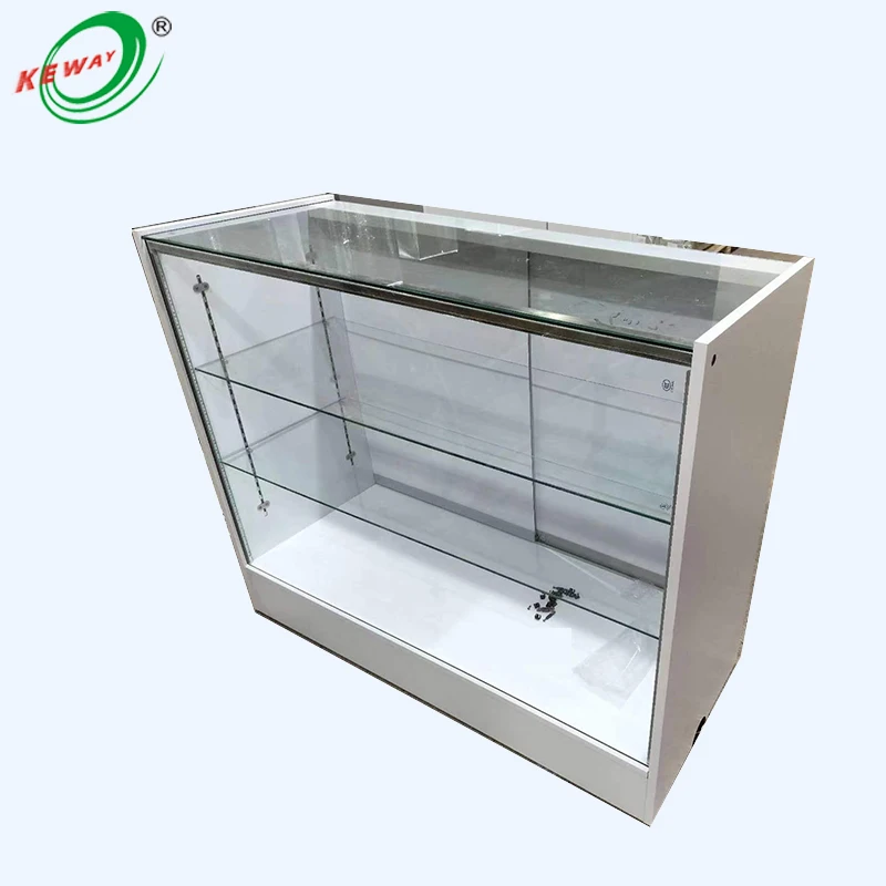 

Custoum.48 inch full glass showcase display checkout counter-White