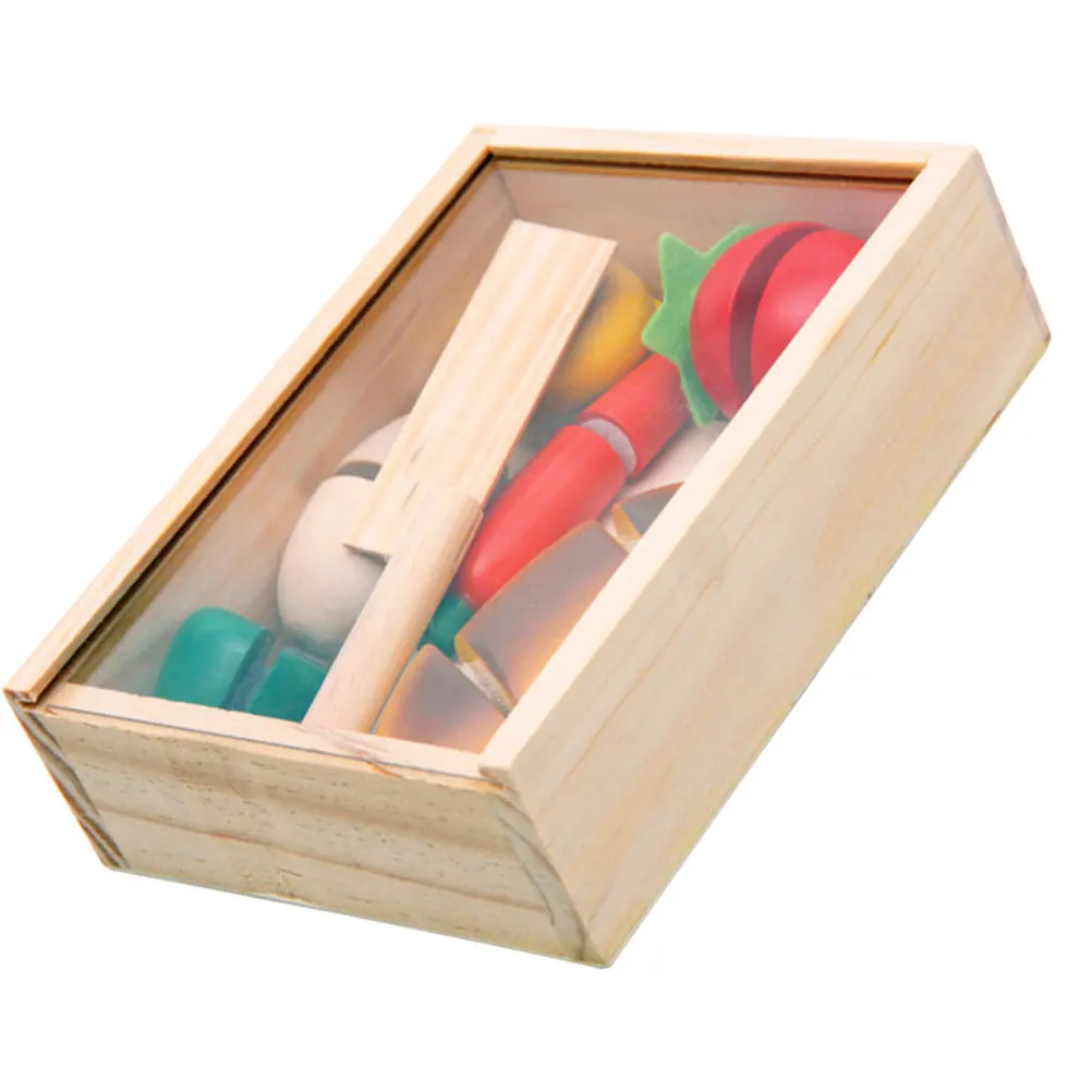 

Sensory Toys Wooden Fruit Cut Cartoon Fruits Puzzle Children's Kitchenware Toddler