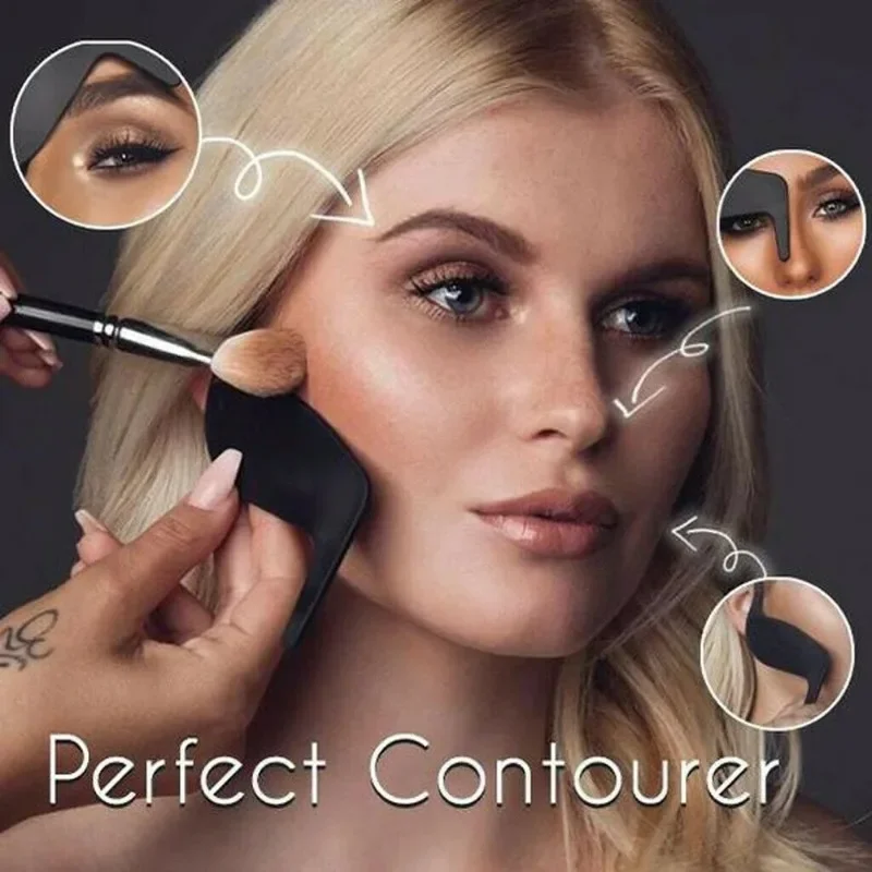 Contour for Makeup Curve Stencil Makeup Palette Tool Eyebrow Shaper Eyeliner Card Face Cheek Nose Model Make Up Accessories