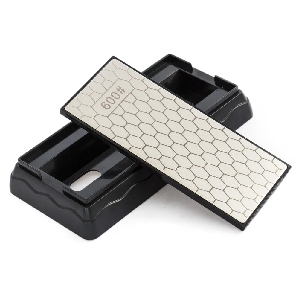 Diamond Sharpening Stone Double Sided 600 1200 Grit Knife Sharpener Whetstone Anti-Slip Base for Honing Knives Scissors Chisels
